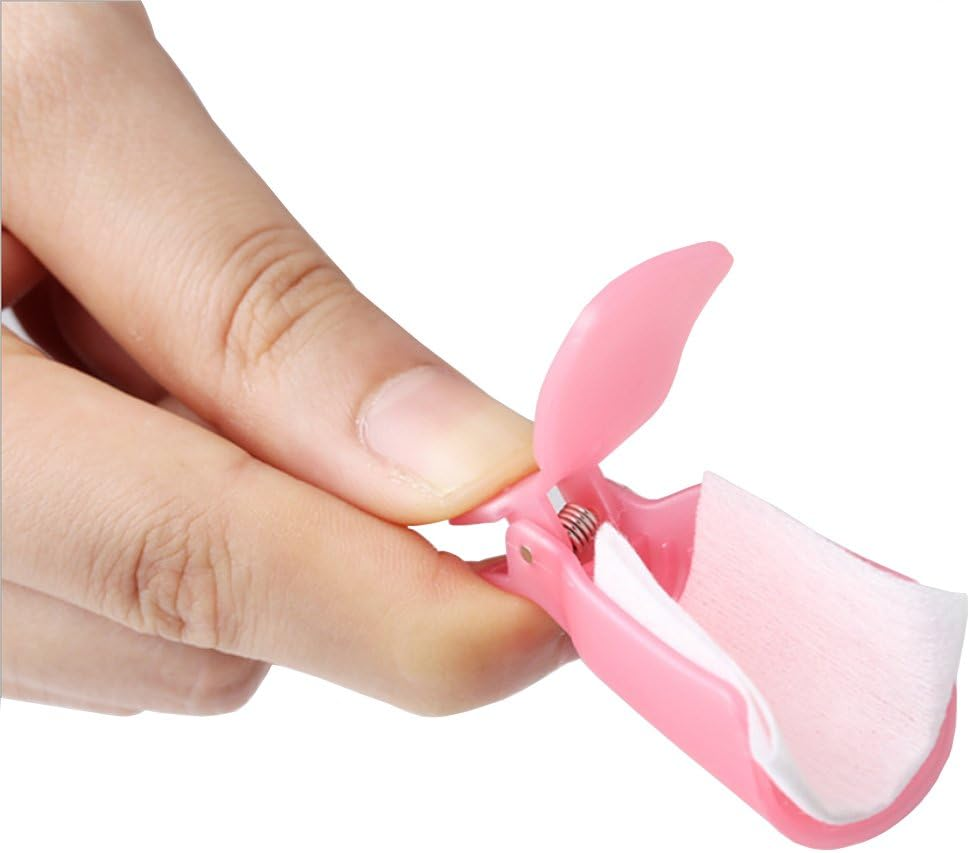 KINGMAS 10 Pieces Plastic Acrylic Nail Art Soak off Cap Clip UV Gel Polish Remover Wrap Tool