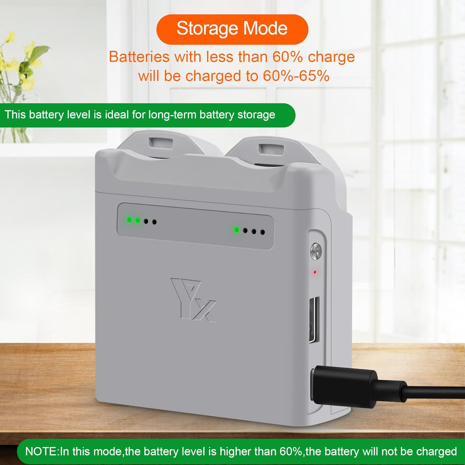 Parallel Charger with Storage Charge for DJI Neo Battery, Two-Way Charging Hub,Fast Charge Two Batteries Drone Accessories image number 3