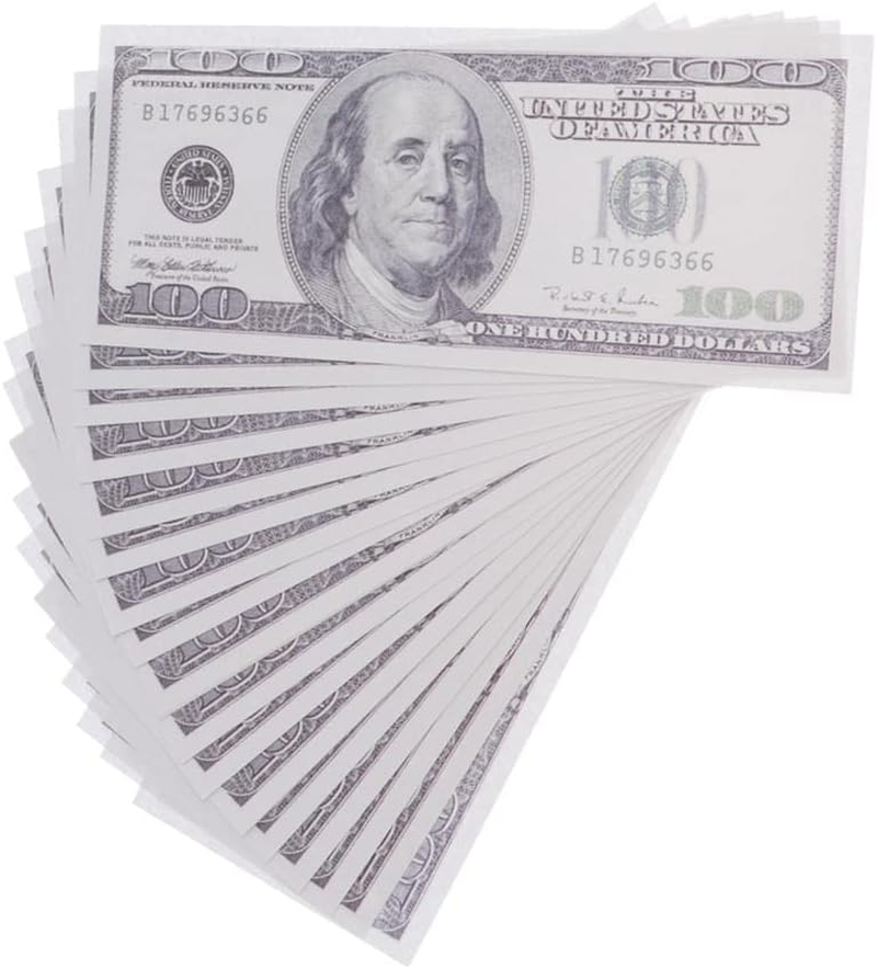 Eigell 50Pcs US 100 Play Bills - Paper Bills - Looks like Money - Teach, Counting and Math with Play Money New