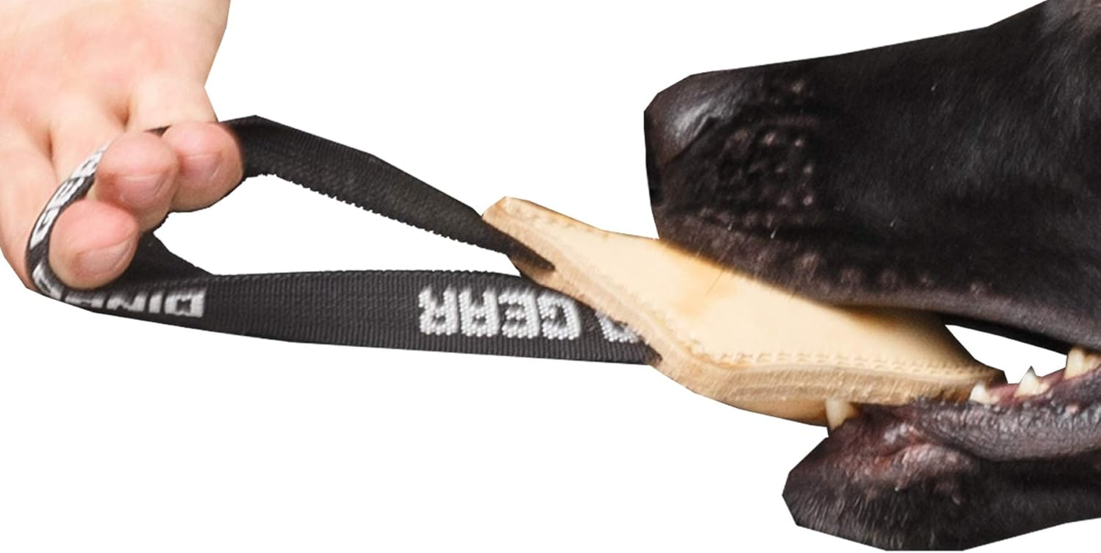 Dingo Gear Bite Tug Genuine Leather Handmade Tough Toy for K9 Dog Training and Play S00229, Black