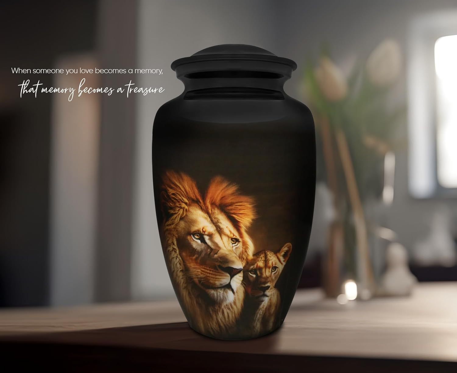 Urn - Urns for Human Ashes Adult - Lion'S Pride Memorial Urns for Human Ashes - Decorative Urns - Cremation Urn for Adult Ashes - 200LB Urn with Bag image number 3