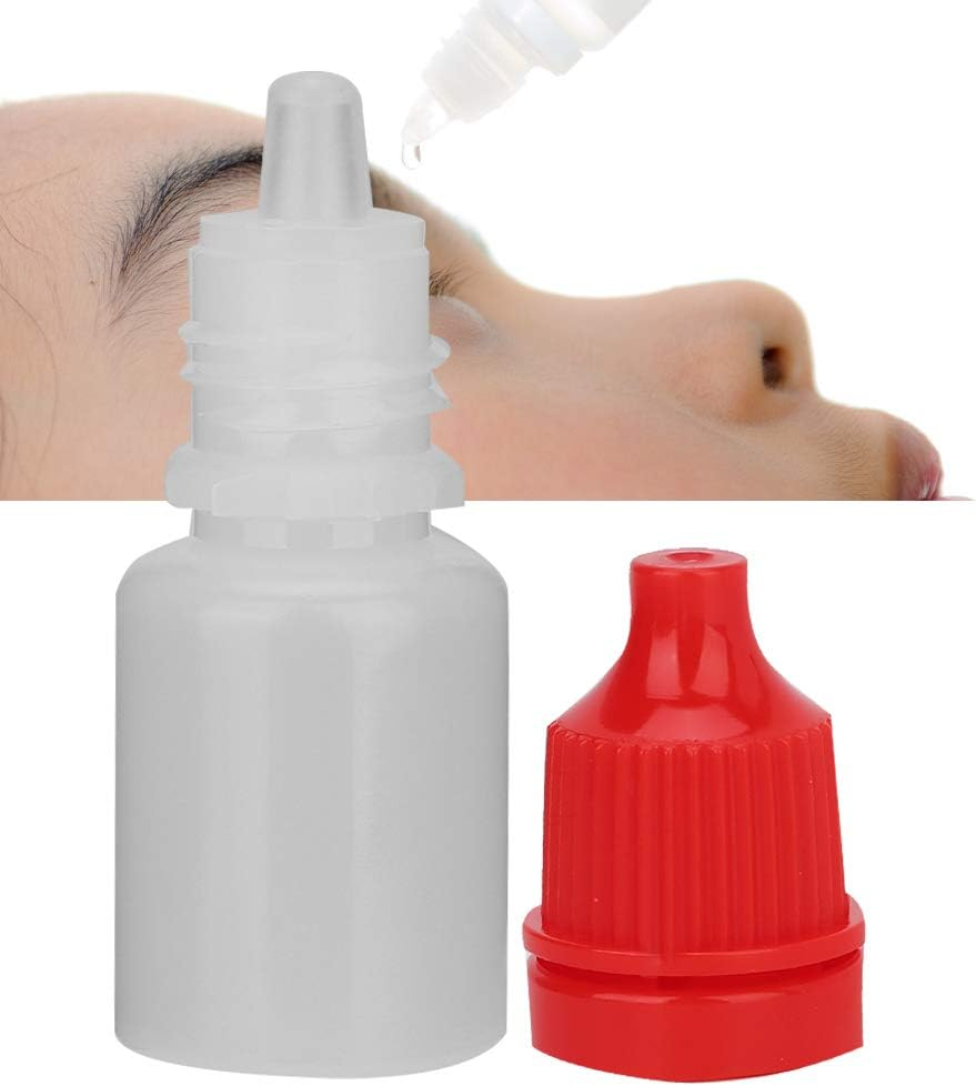 50PCS 5Ml Empty Clear Plastic Squeezable Dropper Bottles Refillable Eye Liquid Dropper Containers for Eye Drops Ear Drops Essential Oils (Red)
