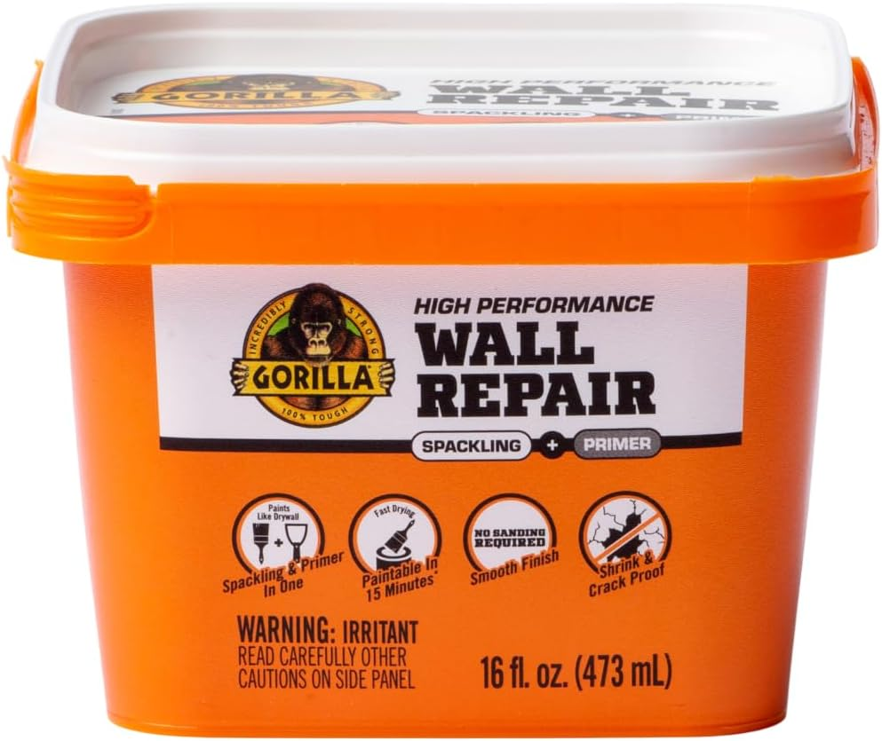 Gorilla Heavy Duty Wall Repair Spackling + Primer, 16 Ounce Tub image number 4
