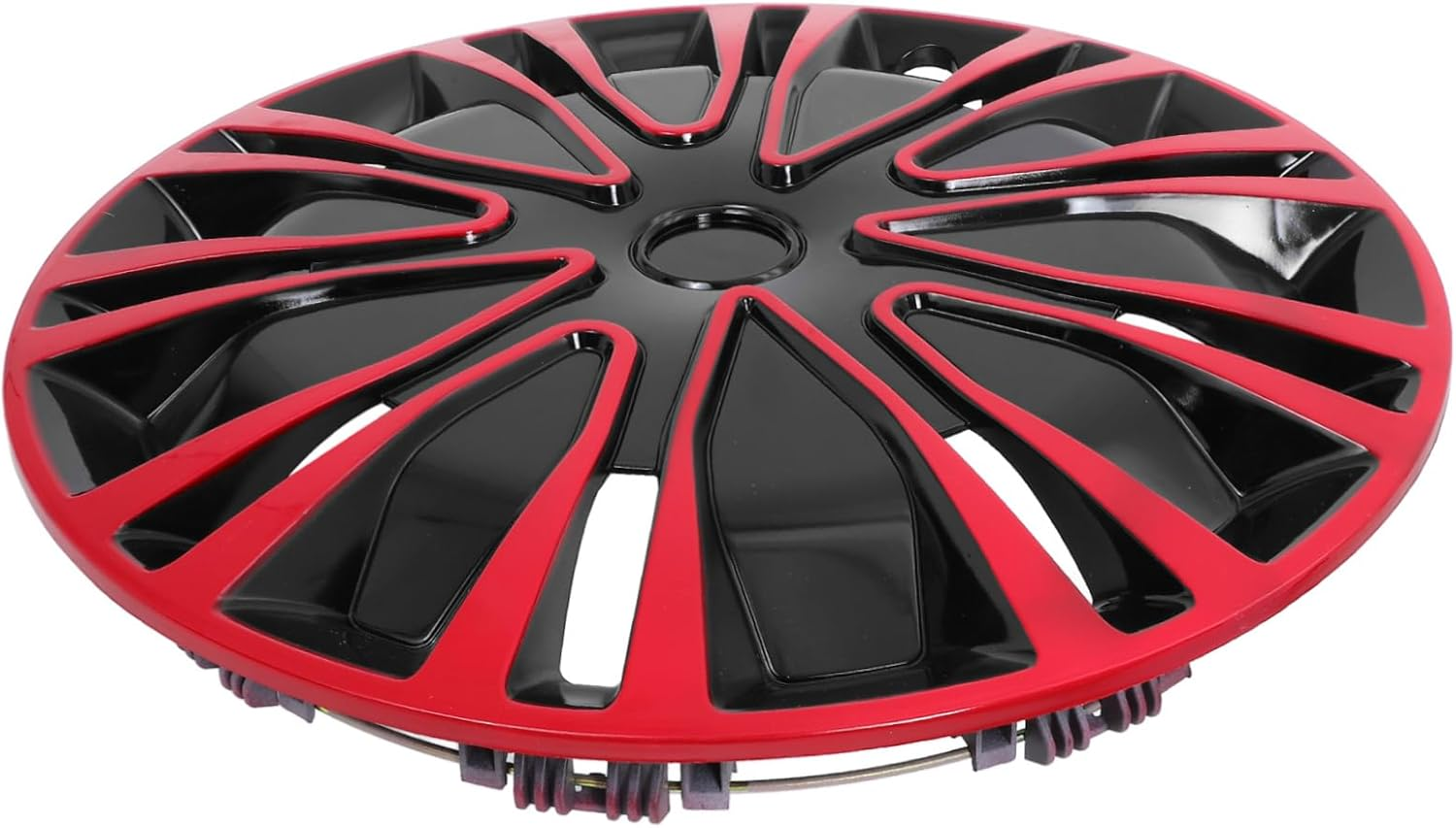 Mikinona 14 Inch Automotive Wheel Hub Caps 2-Tone Red Black Decorative Hub Covers Universal Fit for Car SUV Truck Rim Accessories