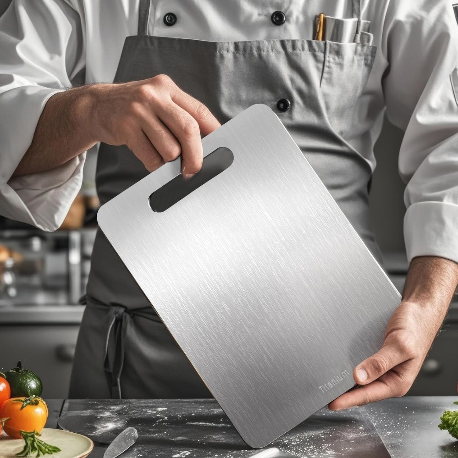 Titanium Cutting Board - Professional Grade, Anti-Bacterial & Knife-Friendly Titanium Kitchen Broard Odor-Resisstant Healthy Cooking Easy to Clean and Professional image number 5