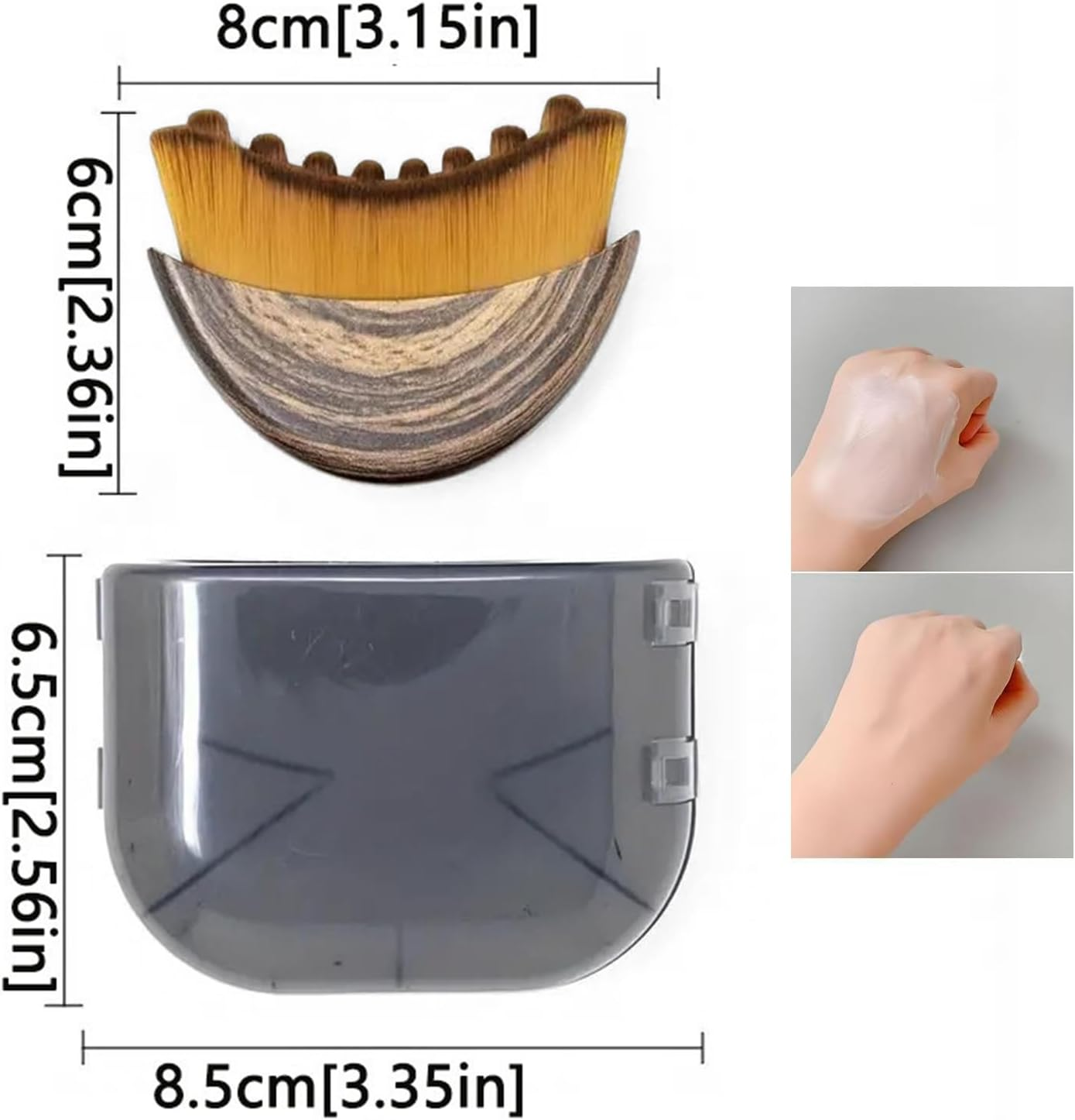 Luzcauwy Lymphatic Drainage Brush Set, 2 Pieces, Ergonomic Face Contour Brush for Chin and Jawline Sculpting image number 2