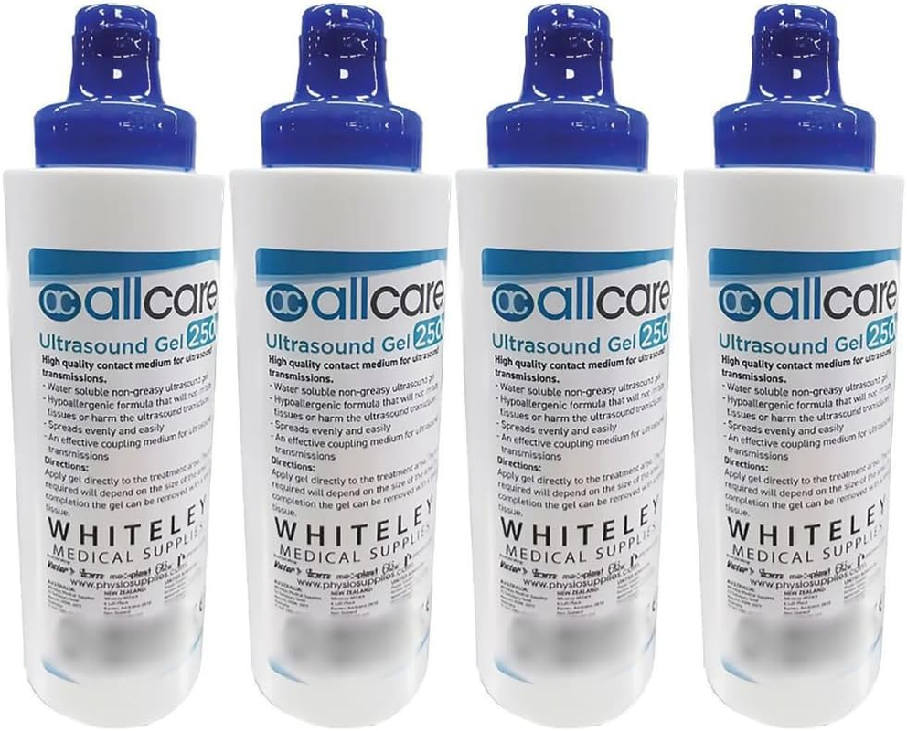 4 X Ultrasound Gel 250Ml Conductive Gel Lubricating Tens Machine ECG EEG Transmission Allcare