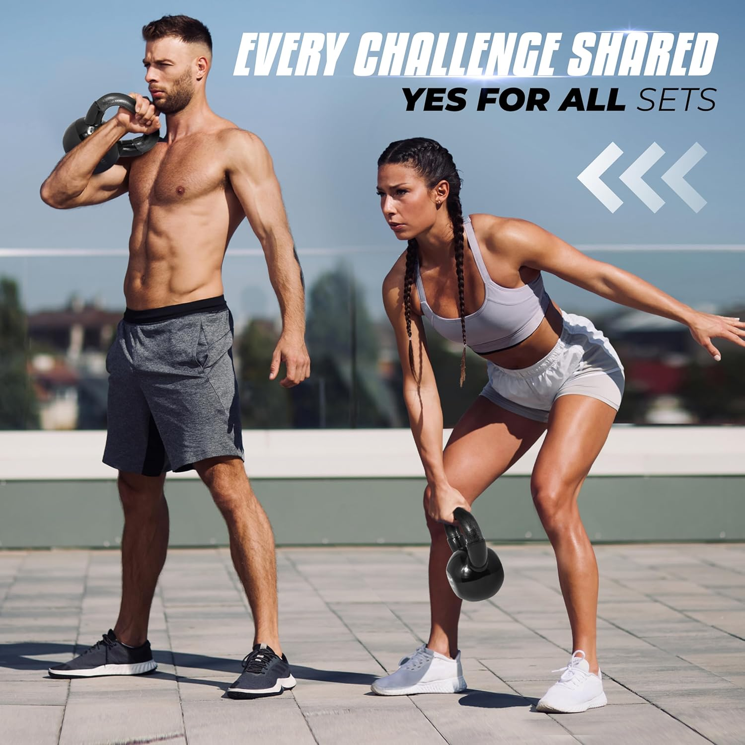 Yes4All Kettlebell Set Vinyl Coated Weights Combo for Full Body Workout Equipment Push Up, Grip Strength Training, Dumbbell Weights Exercises image number 1