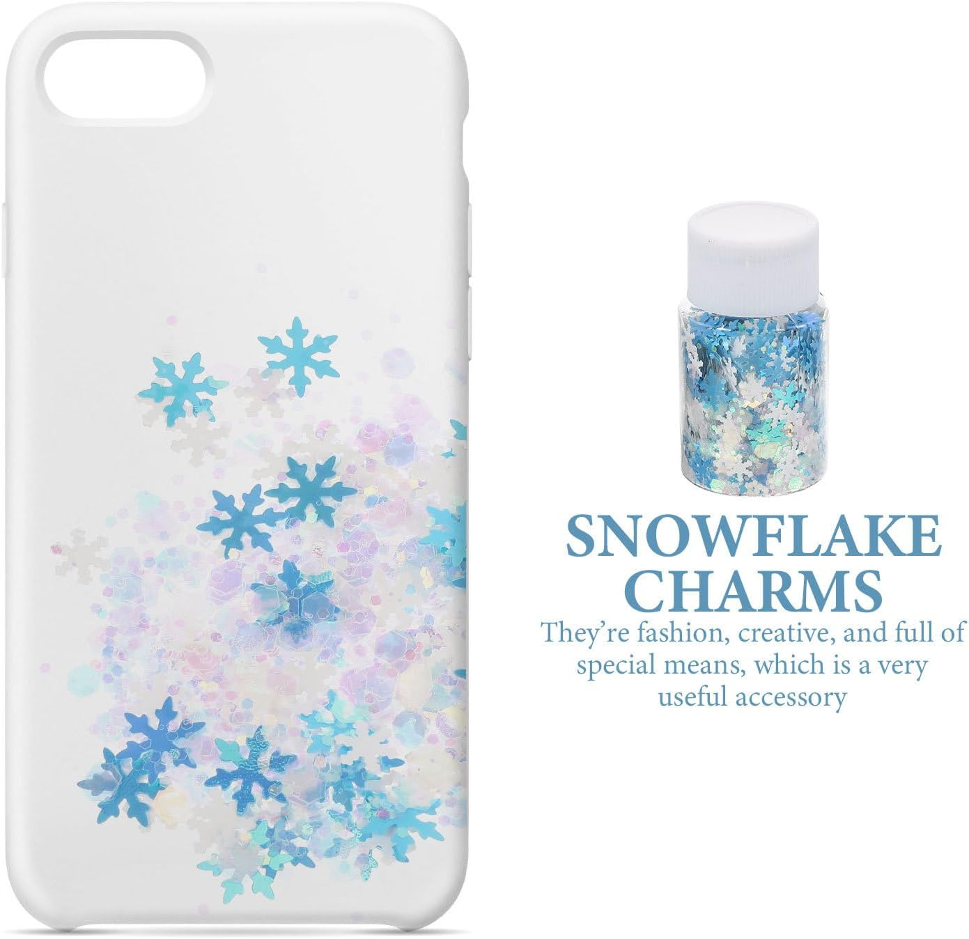 COHEALI 4 Bottles DIY Snowflake Sequins for Phone Case Decor Epoxy Crafts Winter Christmas Embellishments Resin Accessories image number 1