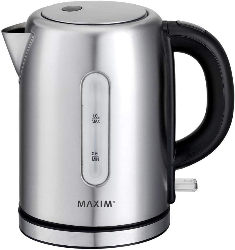 Maxim 1L Small Stainless Steel 2200W Electric Cordless Kettle Jug Water Boiler image number 1