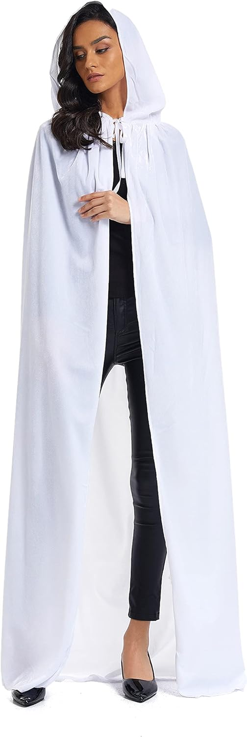 Velvet Cloak, Adult Hooded Cloak Velvet Cape Halloween Witch Costume for Men and Women Cosplay Costumes 59Inch image number 6