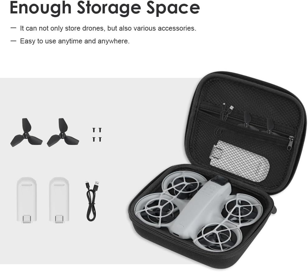 FIDWALL Portable Storage Case Compatible with DJI Neo Drone Carry Case for DJI Neo Drone Portable Travel Storage Bag with Handle for DJI Neo Drone Accessories Easy Storage, Black, No image number 3