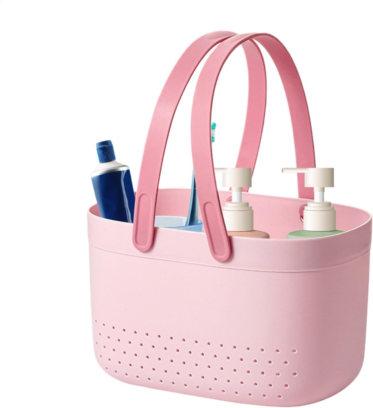 Toiletry Basket | Large Capacity Bath Container,Shower Storage Basket with Handles, Box Organizer Bin for Bathroom, Kitchen, College Dorm