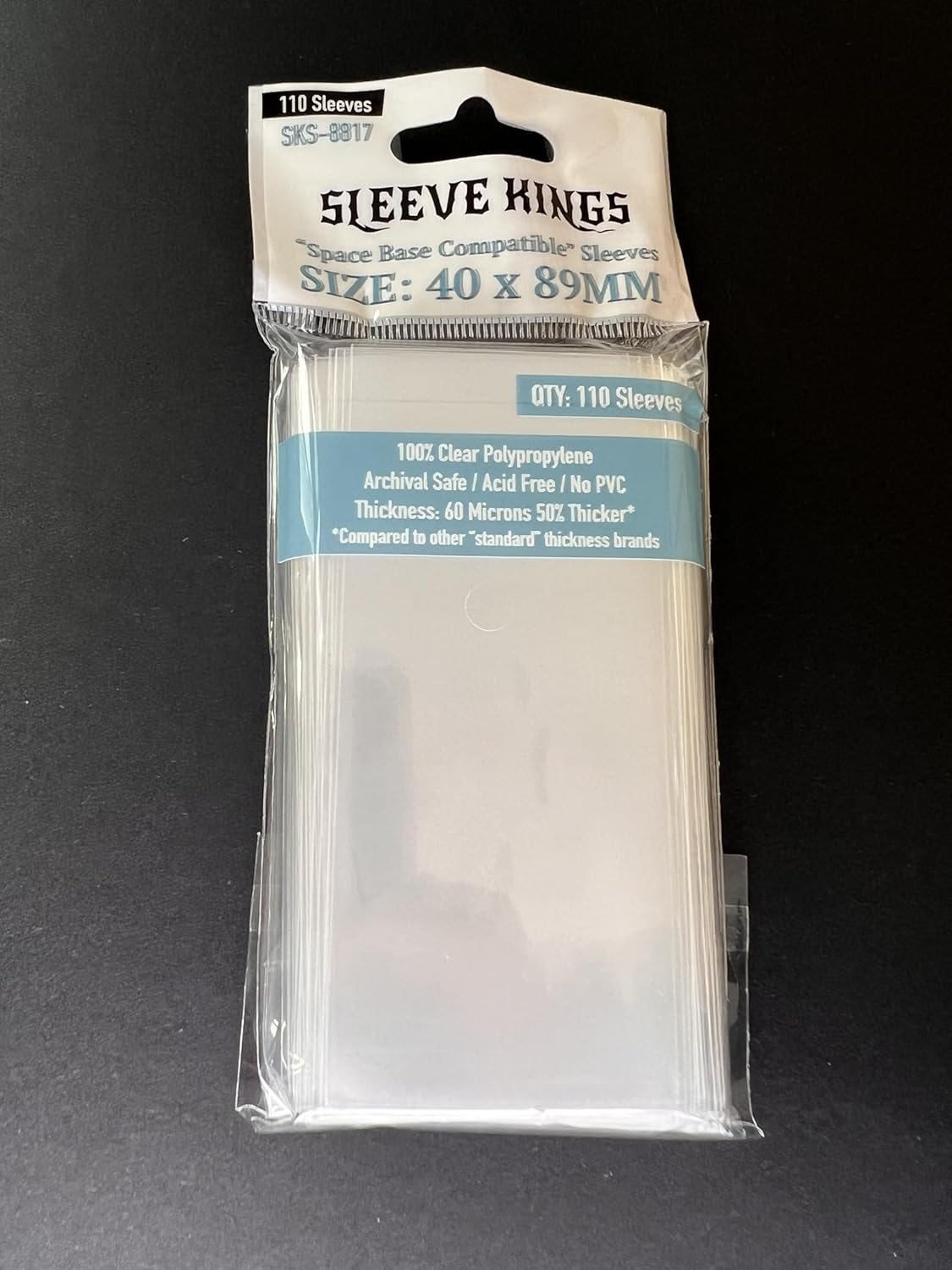 Sleeve Kings Board Game Sleeves 'Space Base Compatible' (40Mm X 89Mm) (110 Sleeves per Pack) Card Sleeves image number 1