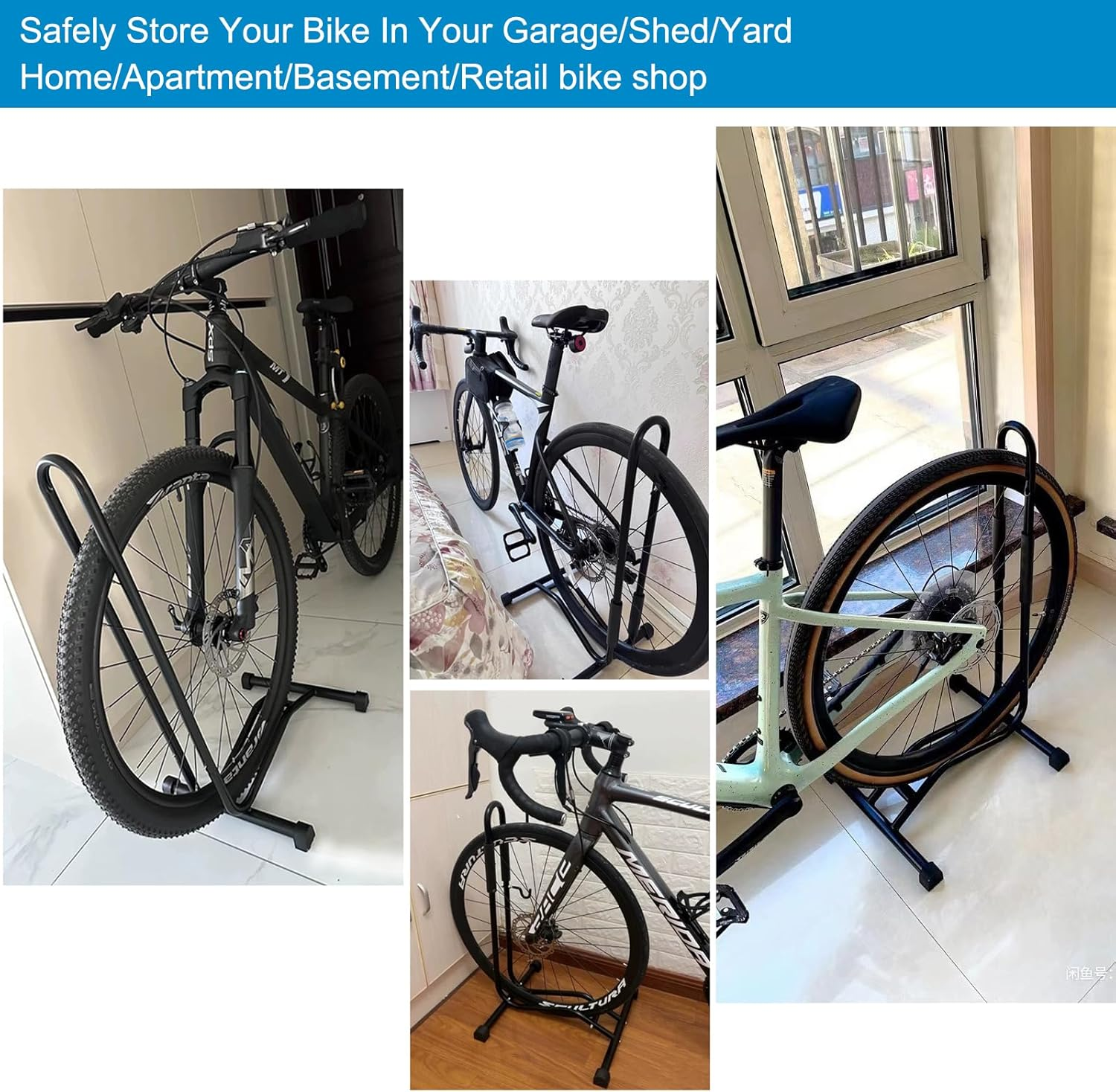 Bike Stand Freestanding Bicycle Stand Portable Space Saving Bike Storage for Mountain|Road|Kids Bike. Bicycle Parking Storage for Indoor|Outdoor. Bike Rack for Maintenance.