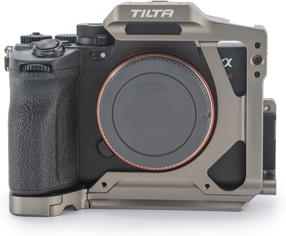 Tilta Half Camera Cage Compatible with Sony A7R V, with Mount Accessories via Cold Shoe and 1/4"-20 Threads with Locating Pins | TA-T46-HCC (Titanium Gray) - Gray image number 2