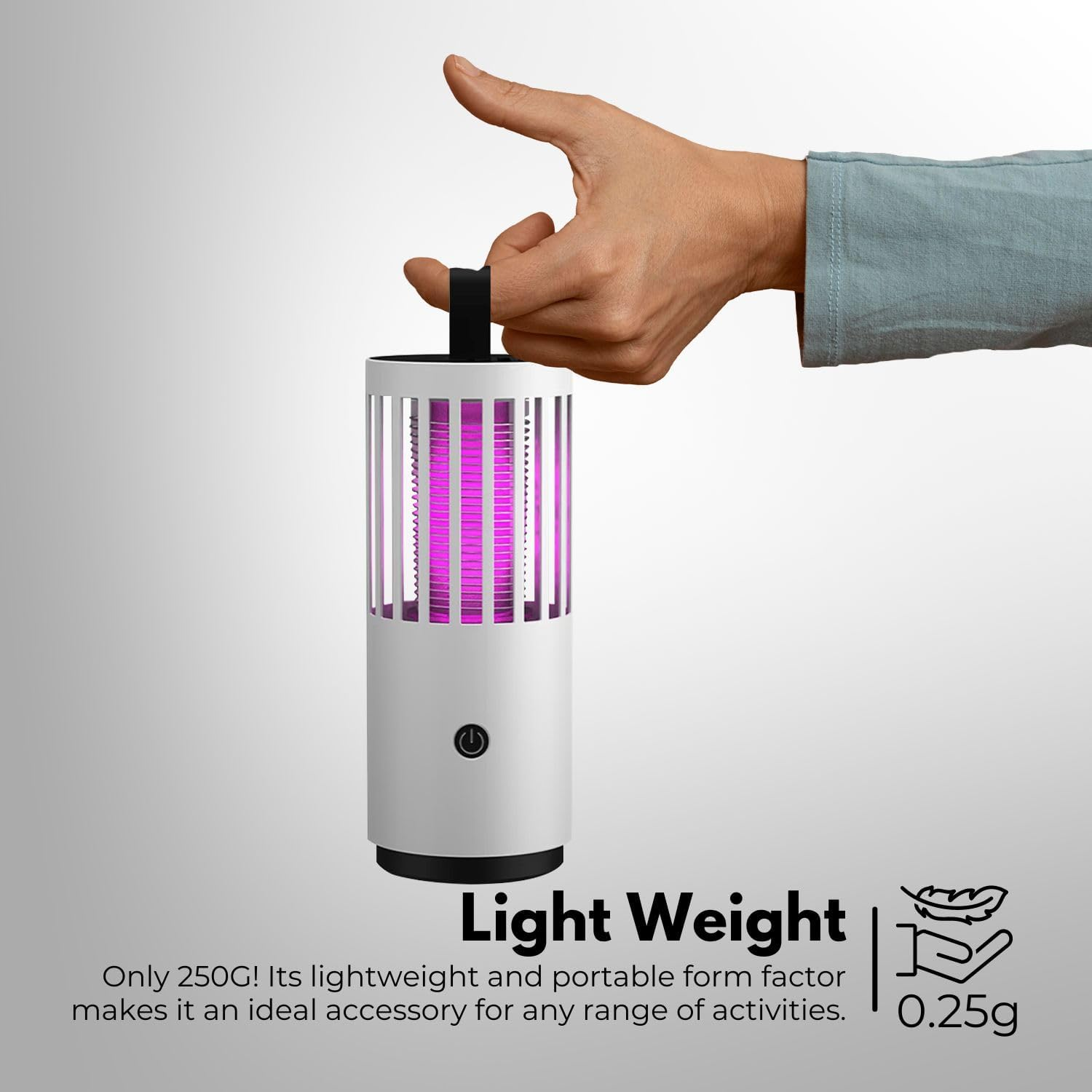 GOMINIMO Mosquito Lamp Bug Zapper - Portable Fly Zapper for Indoor & Outdoor, Rechargeable 2000Mah Mosquito Trap, Versatile Mosquito Killer and Repellent Lamp - White image number 2