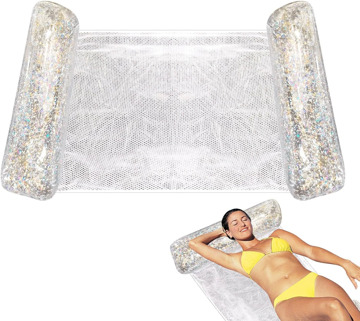 Pool Hammock - Inflatable Swimming Bed, Swimming Pool Lounger, Inflatable Pool Toy for Swimming Pools, Beaches, Lakes and Holidays image number 1