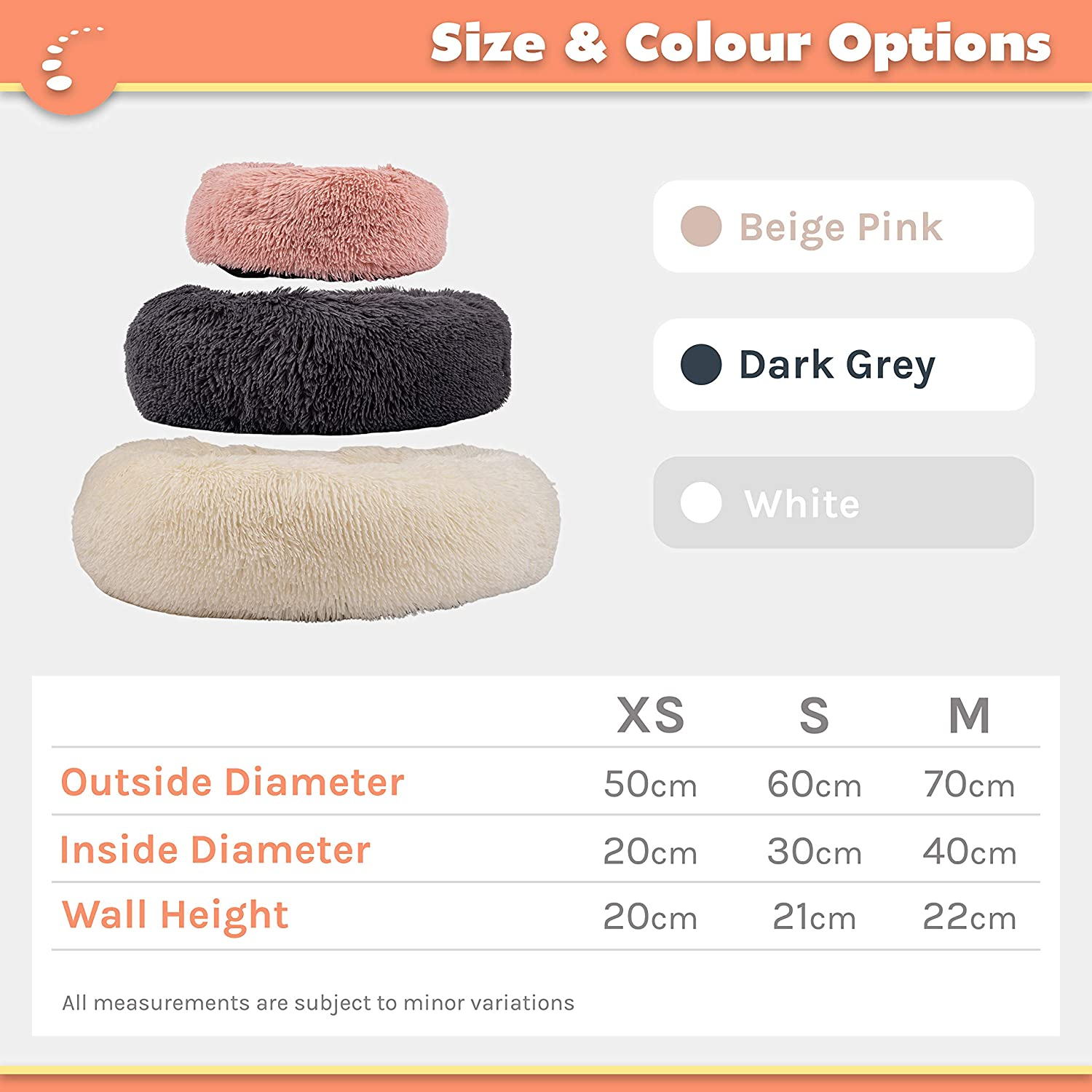 Zenify Pets Calming Dog Bed for Cats or Small Medium Dogs Puppy (70Cm, Beige Pink)&hellip; image number 5