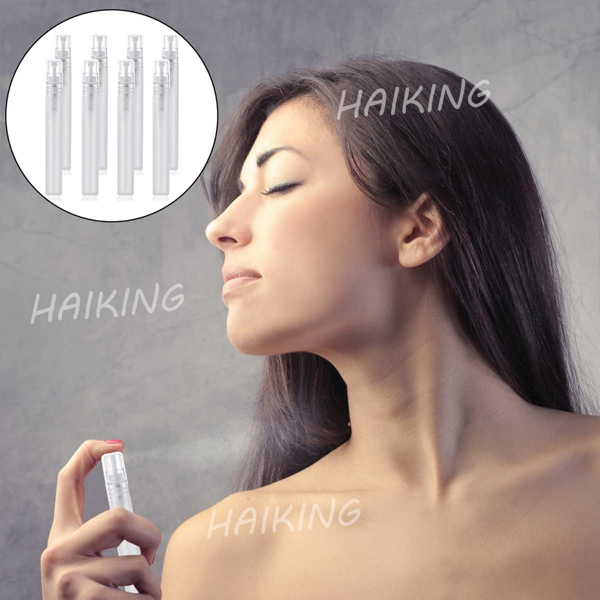 Travel Spray Bottle, 8 Pcs Refillable Mini Plastic Spray Bottles for Perfume Essential Oils, Travel, Cleaning, Makeup Tool (10Ml) image number 6