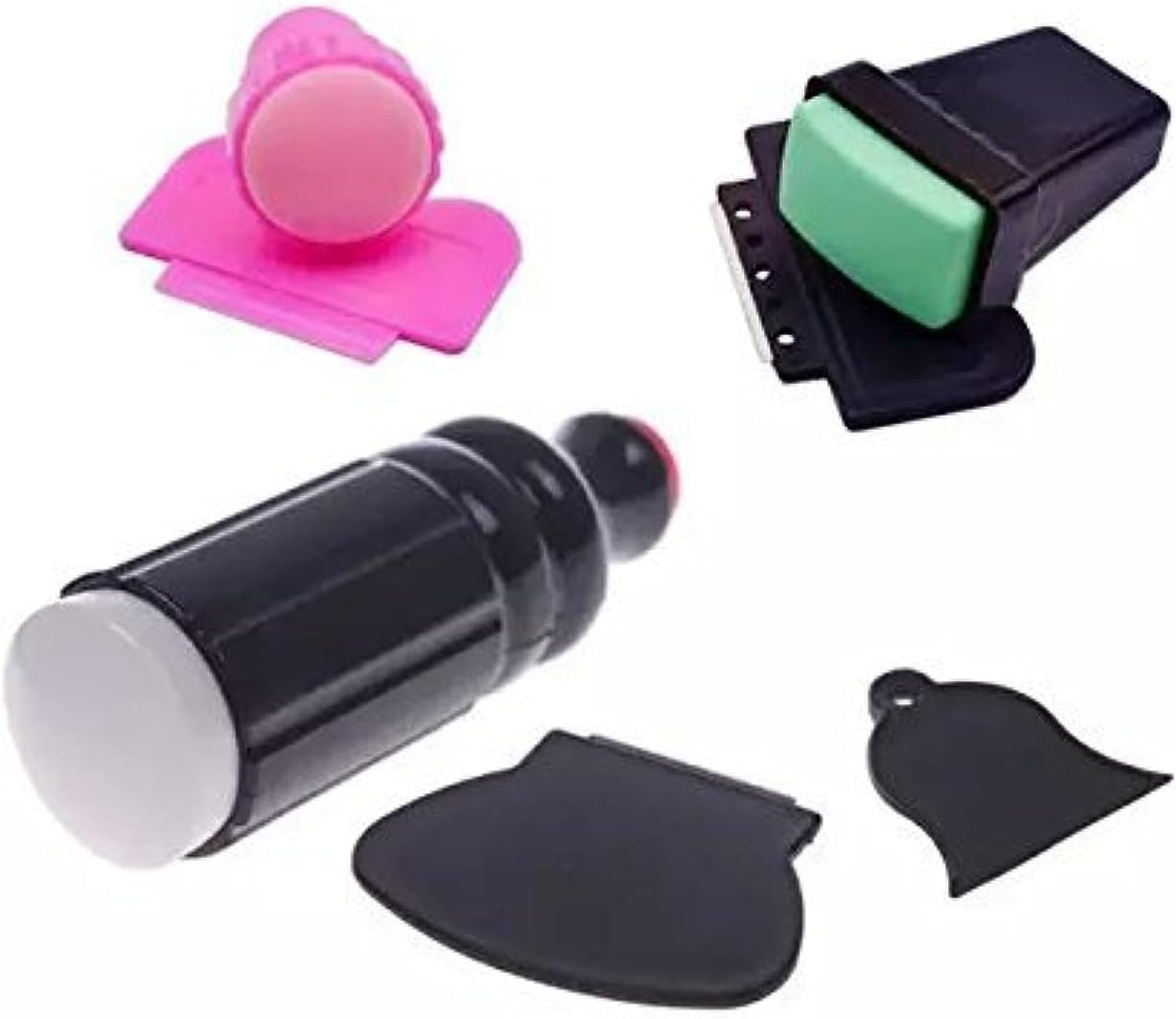 Goliton 3 Sets Nail Art Stamping Stamper + Scraper Set Nail Printing Template Tool image number 1