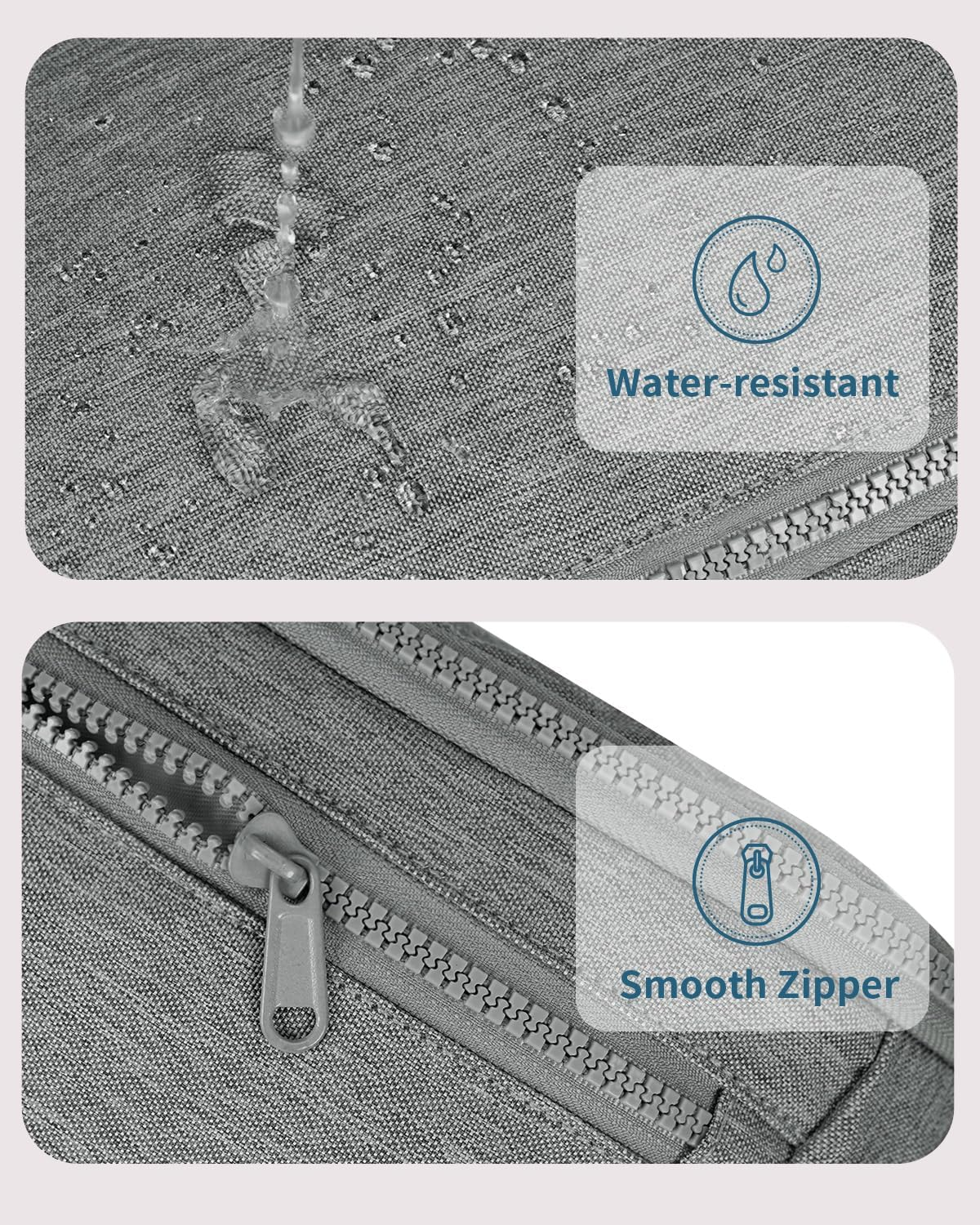 Fanny Pack for Women Men,Waist Bag Pack with Extra Extension Belt, Water Resistant Fashion Crossbody Belt Bags for Travel Walking Running Hiking, Pink Patent Pending, Grey image number 3