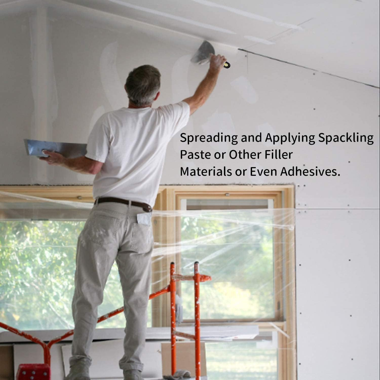 Putty Knife Scrapers, Spackle Knife, Metal Scraper Tool for Drywall Finishing, Plaster Scraping, Decals, and Wallpaper (4 Pack, 5&rdquo;, 4&rdquo;, 3&rdquo;, 1.5&rdquo; Wide) image number 1