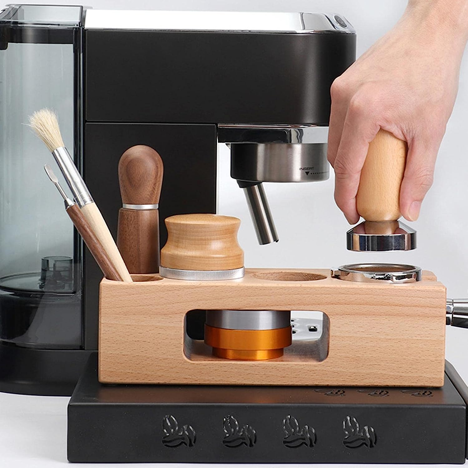 B Blesiya Coffee Tamper Holder, Espresso Tamper Mat Espresso Machine Accessories Espresso Tamper Stand for Restaurant House Kitchen Coffee Maker, 51-54Mm image number 1