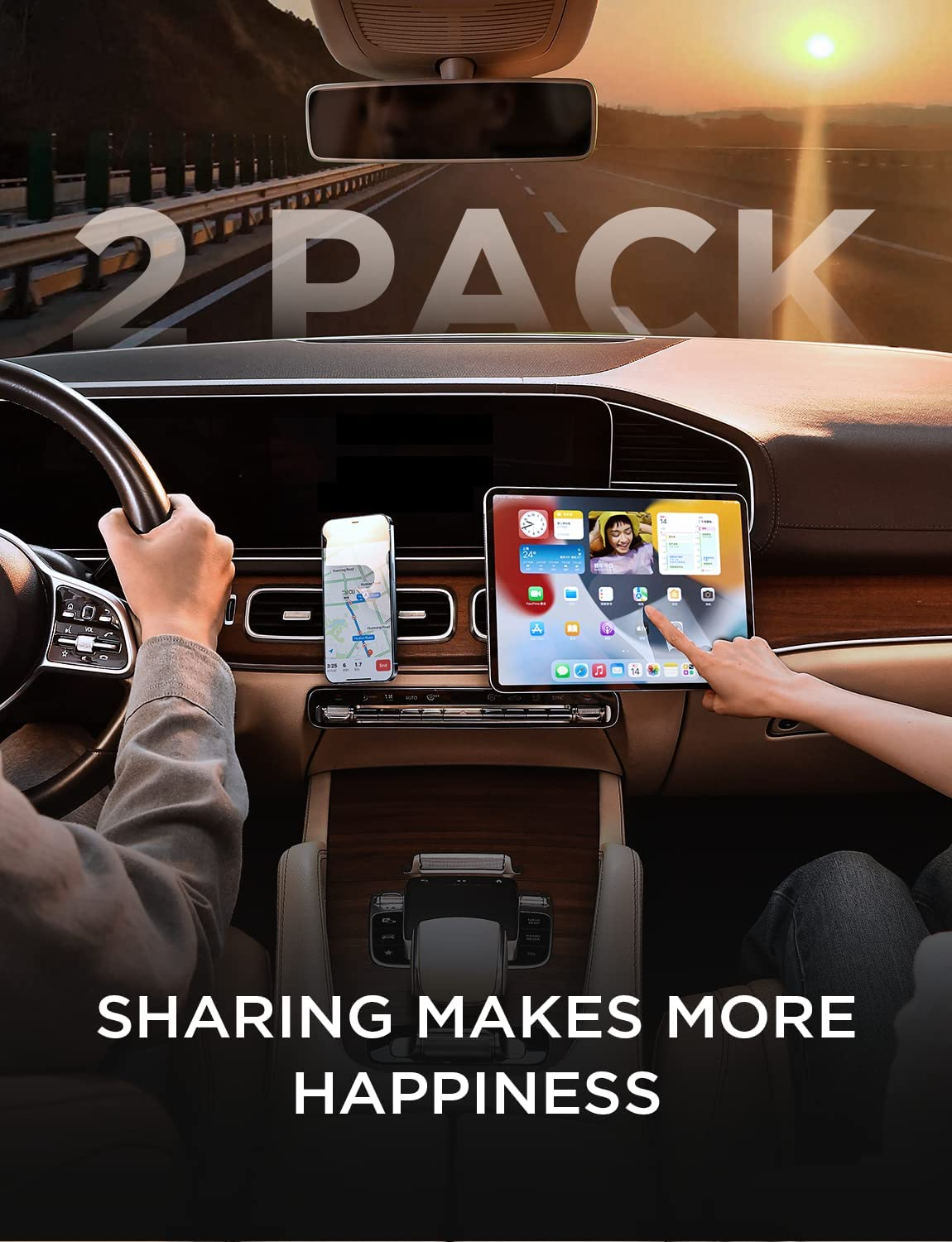 [6 Strong Magnet] LISEN 2 Pack Car Phone Holder, Magnetic Phone Holder [Easily Install] Air Vent Mobile Phone Holder for Car Case Friendly Car Phone Mount Fit Iphone Holder for All Phone & Iphone 16 image number 3