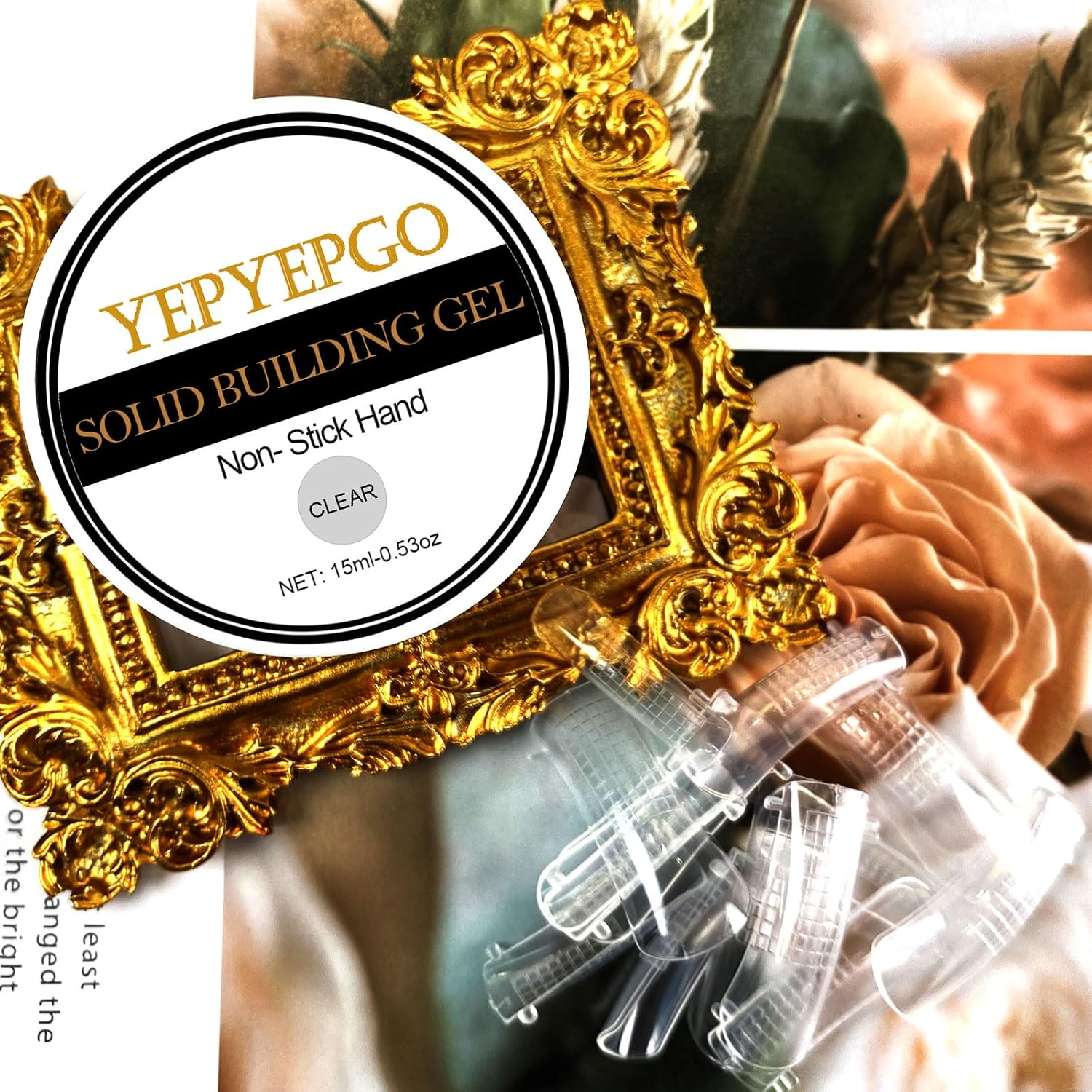 YEPYEPGO Solid Builder Sculpture Gel for Nails - Non-Sticky Hand 3D Sculpting Gel with Nail Forms, Nail Extension Nail Art Home Manicure DIY for Women, Clear 15G - 15G Clear Tool Kit image number 5