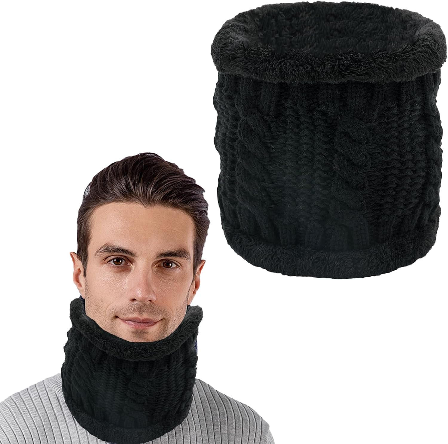 AWOCAN Women Winter Neck Warmer Scarf Warm Neck Gaiter Thick Windproof Scarf Ski Face Mask Scarves for Men