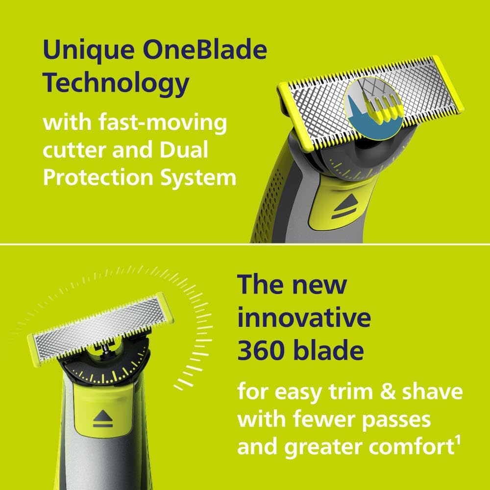 Philips Norelco Oneblade 360 Face Hybrid Trimmer and Shaver, Frustration Free Packaging, QP2724/90 image number 4
