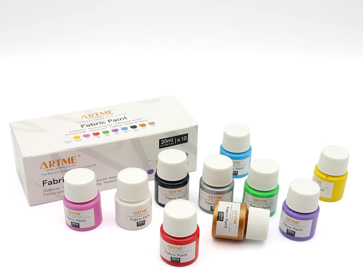 Artme Fabric Paint Set 10 Colours 20Ml X10 - Wash-Safe