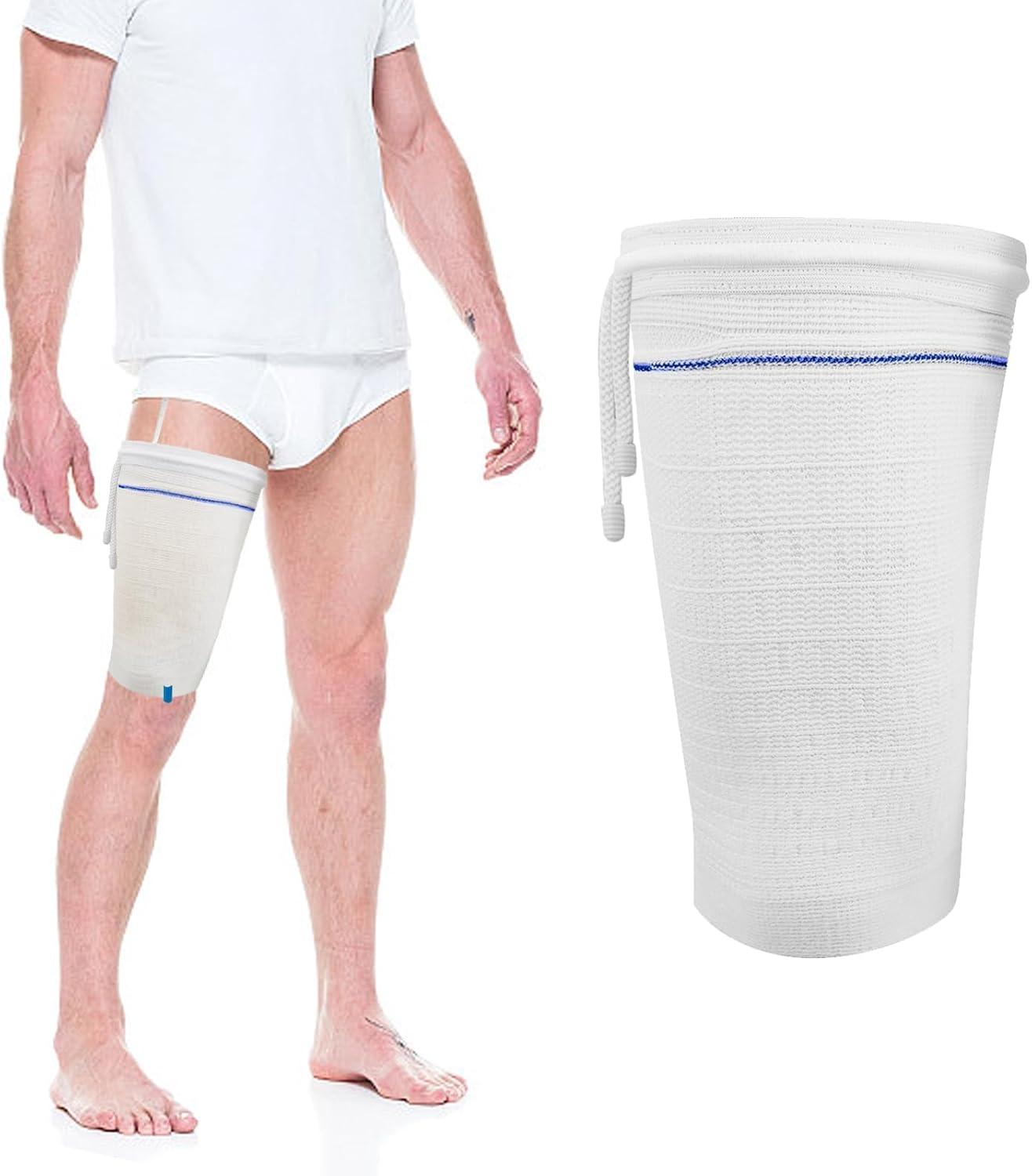 Catheter Leg Bag Holder, Catheter Bag Holder with Adjustable Strap, Fabric Catheter Stabilization Device,Leg Sleeve for Catheter Bag,Urine Drainage Bag Cover,Urinary Incontinence Catheter Supplies(M) image number 5