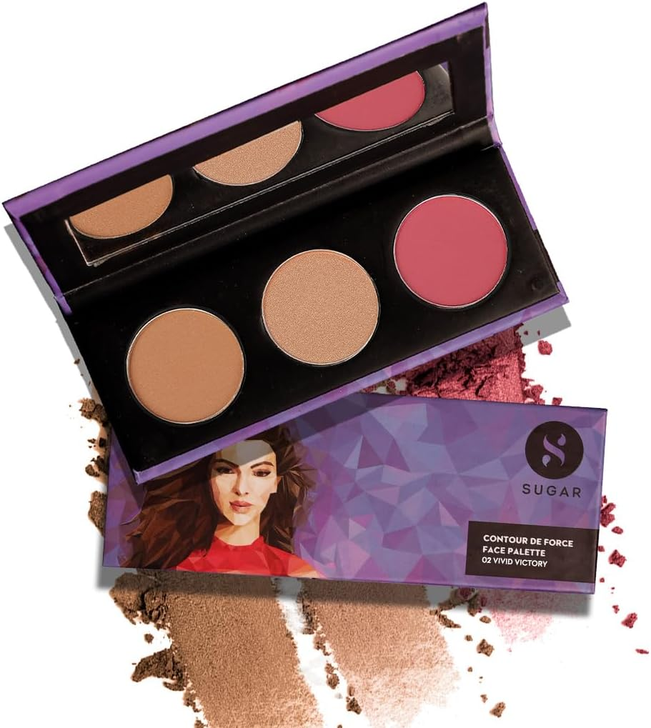 SUGAR Cosmetics Contour De Force Face Palette 02 Vivid Victory, 12 G image number 6