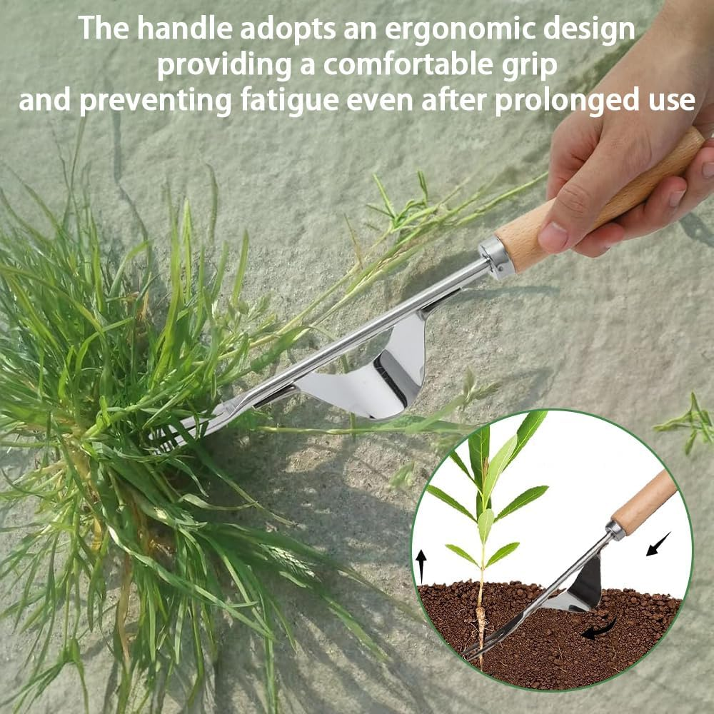3-Piece Weeding Tool Set, Stainless Steel Digging Grass Tool, Paving Slab Moss Removal, L-Shaped Gardening Crevice Weeding Sickle, for Lawn Edger and Driveway image number 5