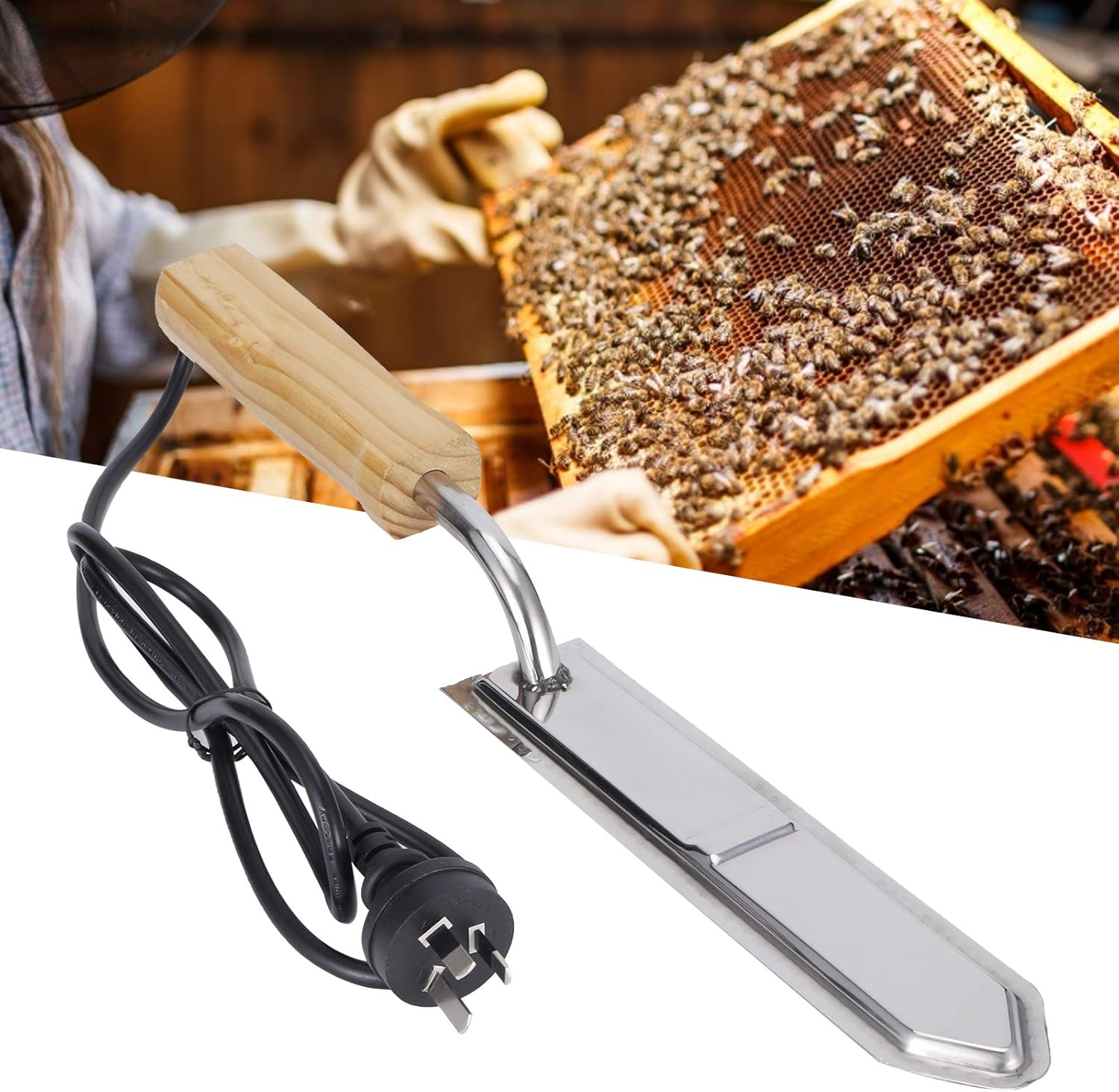 Electric Honey Cutter, Stainless Steel Uncapping Hot Knife Electric Honey Scraper, for Uncapping Knife Beekeeper Honey Beekeeping image number 6