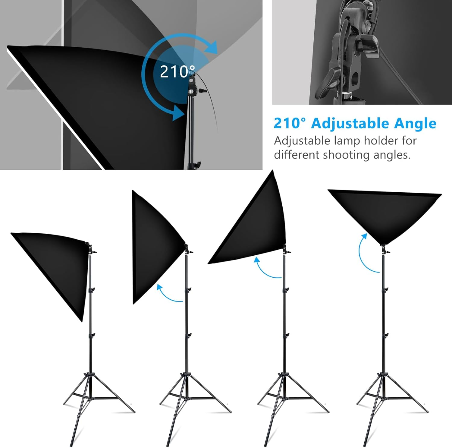 MSKIRA Softbox Lighting Kit Professional Photography 2X85W Bi-Color Dimmable LED Continuous Light Studio Equipment for Portrait Product Fashion Shooting image number 2