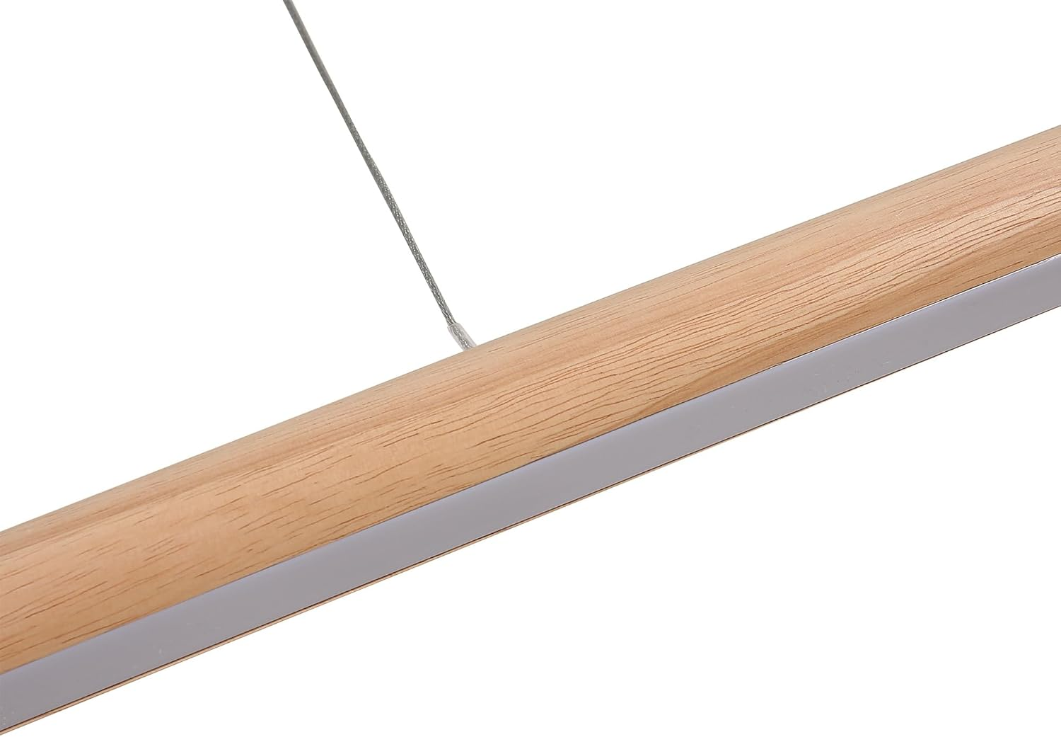 Lexi Lighting Freya LED Pendant Light, Minimalist Dimmable Linear Wood Light Fixture Chandelier, 3000K/4000K/6000K Color Temperature, H157 X L151Cm, Natural Hanging Lamp for Dining Room Kitchen Island image number 2