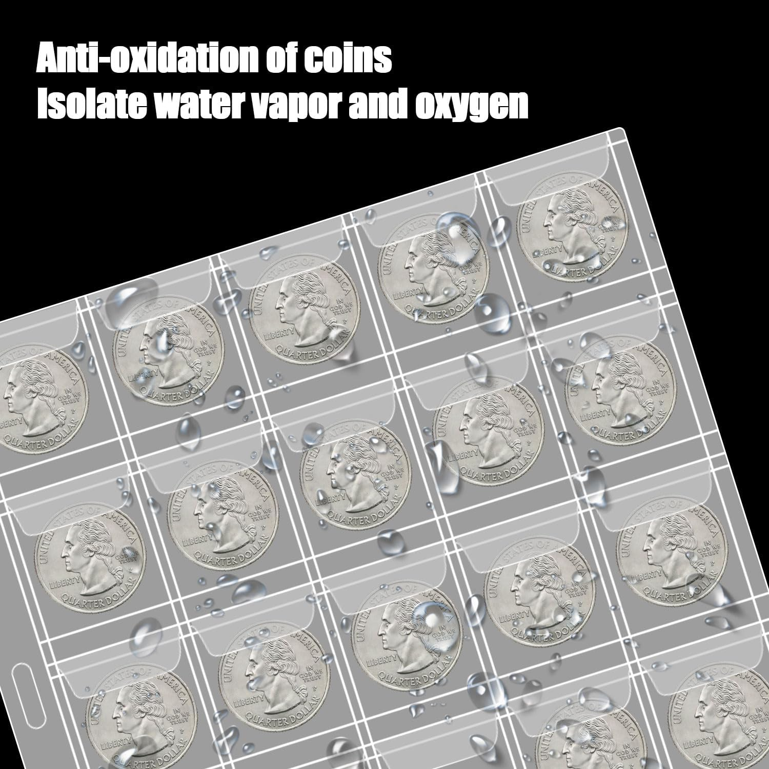 30-Pocket Coin Collection Pages, Coin Collection Supplies Standard 9-Hole Binder Compatible Coin Binder 3.5X3.5Cm Pocket Size Coin and Stamp Collecting Supplies (30Pocket,3.5X3.5Cm,15 Sheet) image number 4