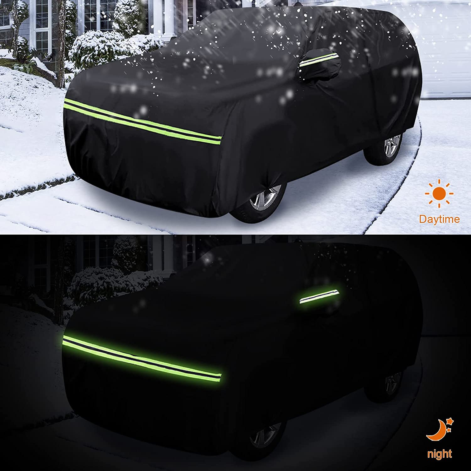 Waterproof Car Cover Replace for 2005-2025 Land Rover Discovery, 6 Layers All Weather Car Covers with Zipper Door & Windproof Bands for Snow Rain Dust Hail Protection (Discovery) image number 3