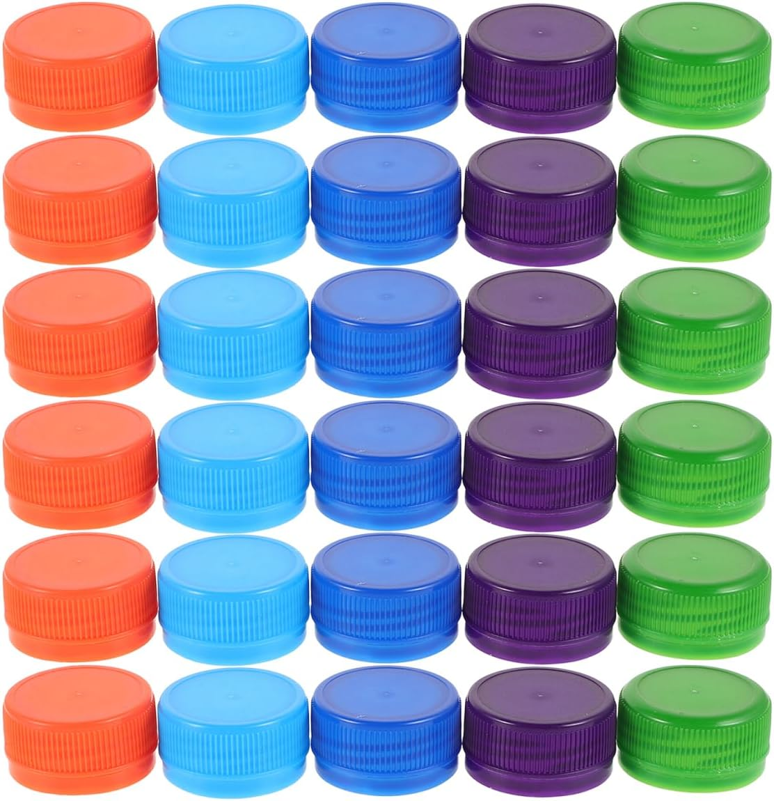 Sewroro 50Pcs Plastic Bottle Caps, Mixed Color Bottle Caps Plastic Colorful Bottle Lids Caps for DIY Craft image number 2
