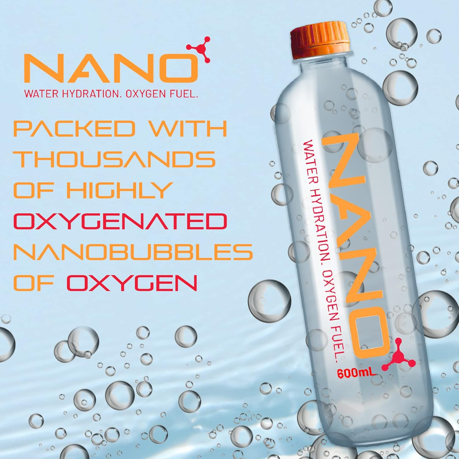 Nano Bubble Nano Water with Billions of NANO Bubbles of Oxygen (Pack of 12) - Highly Oxygenated Water - Oxygen-Filled Water - Mountain Natural Valley Spring Water - Clean & Fresh Pure Bottled Drinking Water image number 3