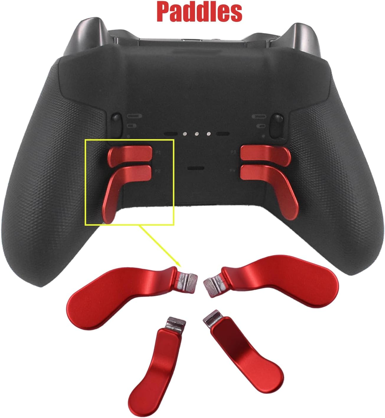 4 Pcs Elite Controller Paddles for Xbox Elite Controller Series 2,Metallic Interchangeable Paddles Hair Trigger Locks Replacement Parts for Xbox Elite Series 2 Core(Red) image number 3