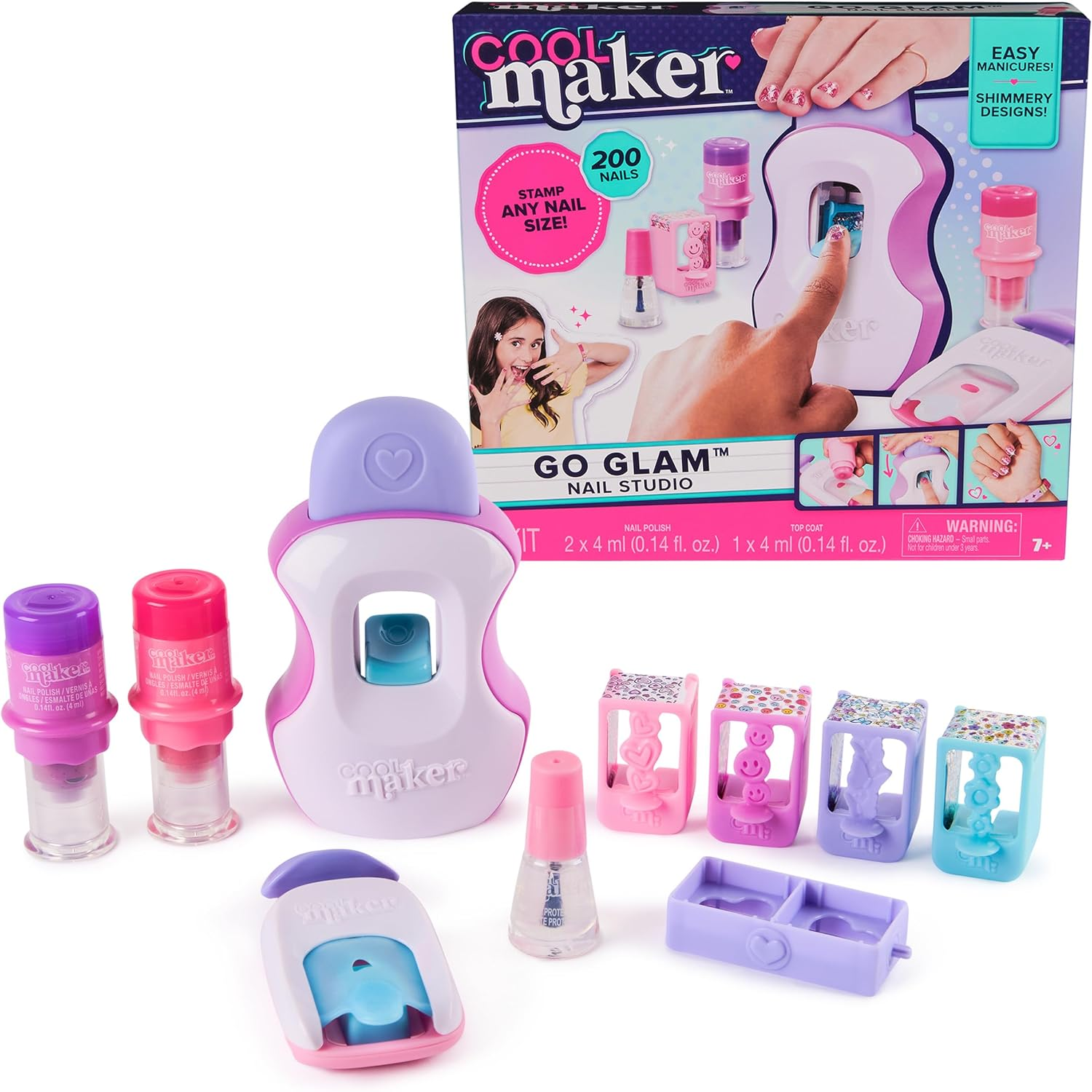 Cool Maker, GO Glam Studio Nail Kit, Style 200 Nails with 4 Designs, 2 Polish Applicators & Nail Mask, Arts and Crafts Kids&rsquo; Toys for Girls Aged 7+ image number 1