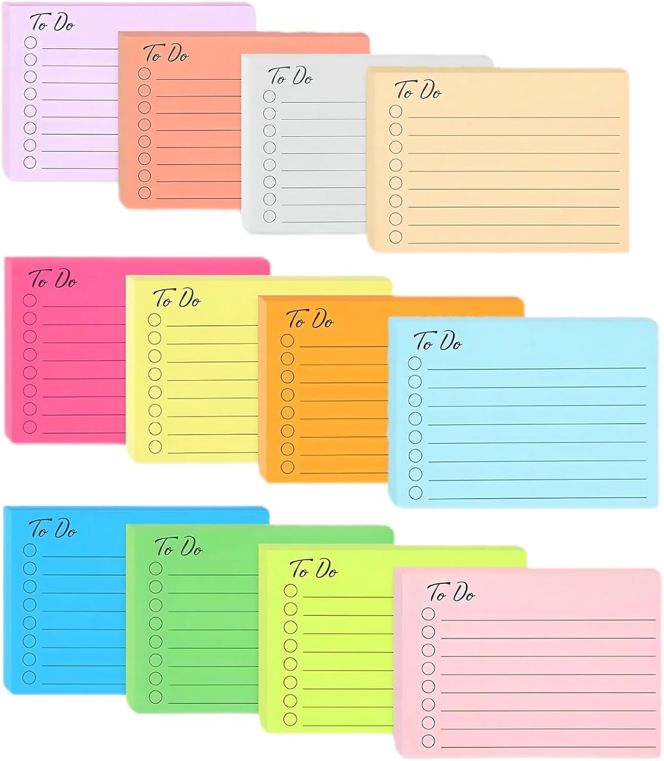 MAIHUO 504 Sheets to Do Post It Notes,To Do List Sticky Note,12 Color Notepad,Post It Note Tags image number 5
