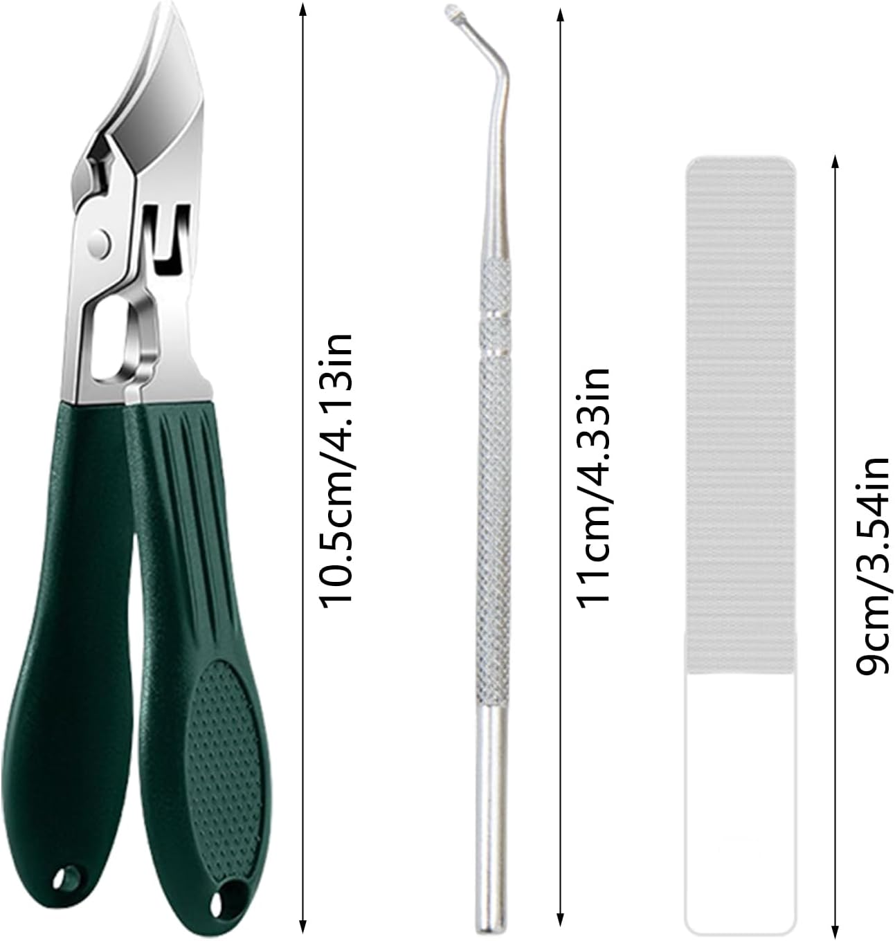 Angled Nail Clippers,Stainless Steel Fingernail Cutter - Portable Anti-Splash Non-Slip Wide Nail Clippers for Salon Home Women Travel Seniors Grooming Kids - Green image number 3