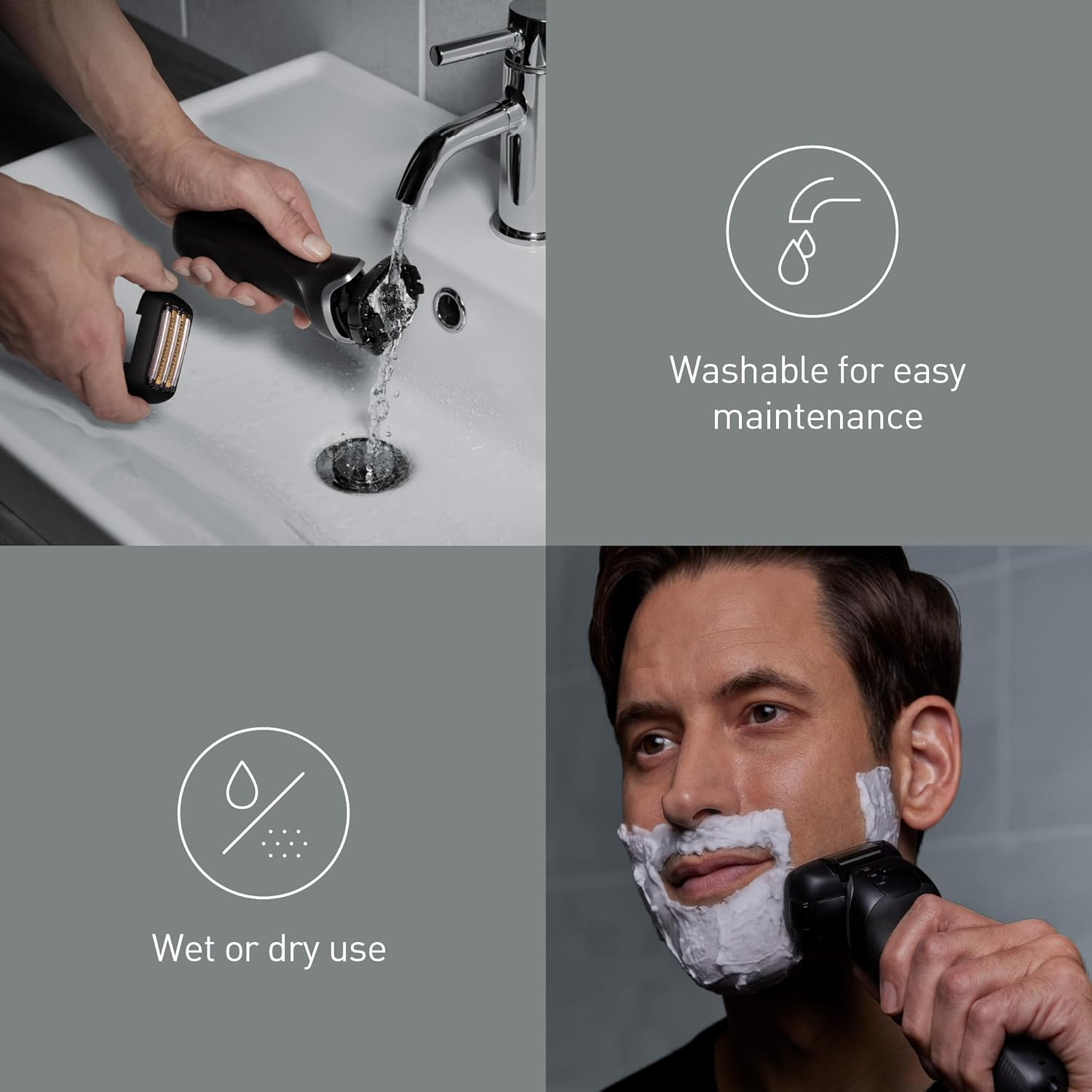 Panasonic Series 900 Premium Wet & Dry 5-Blade Electric Shaver for Men, Stainless Steel Blades, Flexible 20D Head, Responsive Shave Sensing with USB-C Charging, Black (ES-L550UK841) image number 4