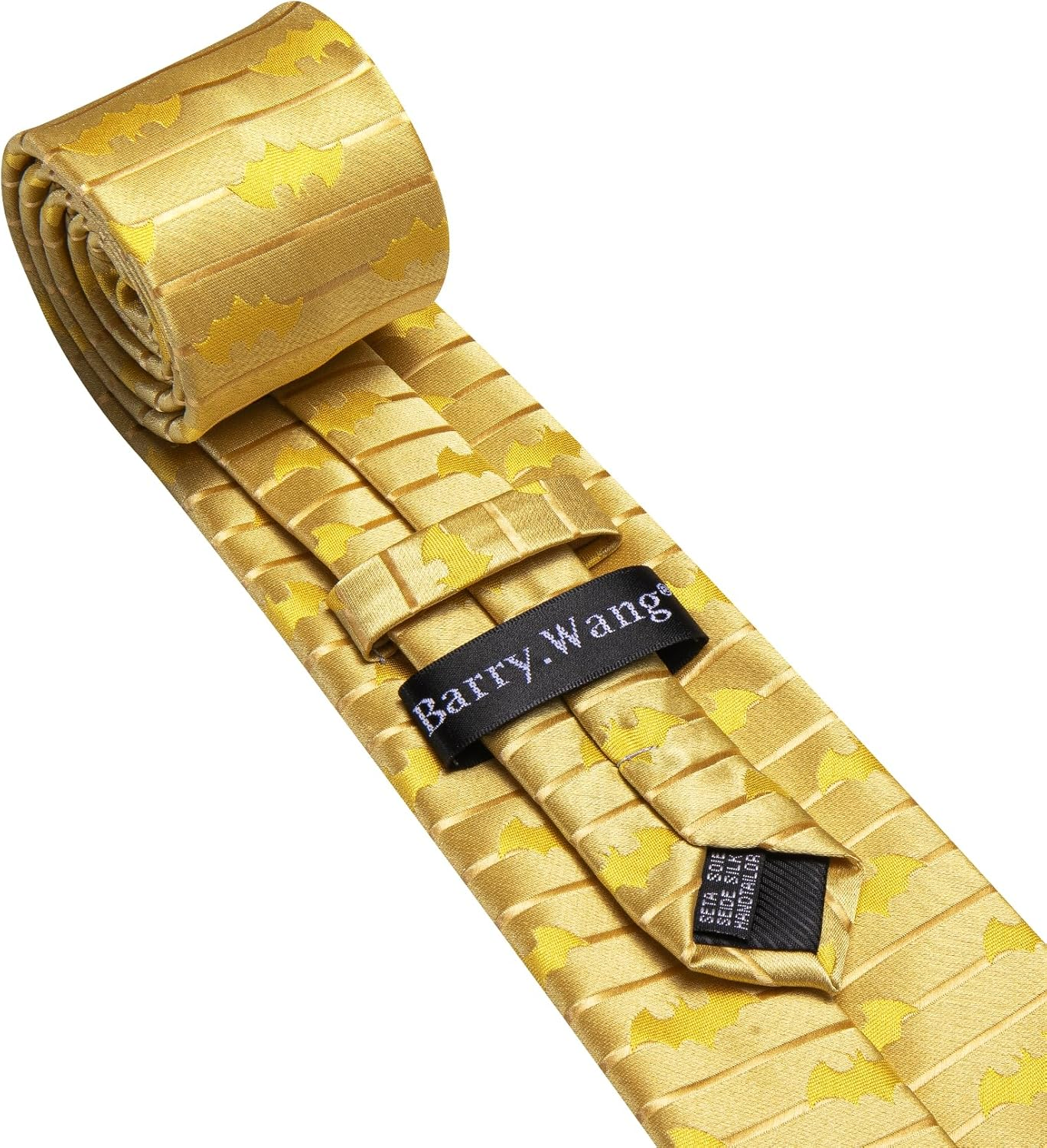 Barry.Wang Silk Men Ties Formal Stripes Necktie and Tie Clip for Wedding Party Business Fashion Classic - Black A image number 2