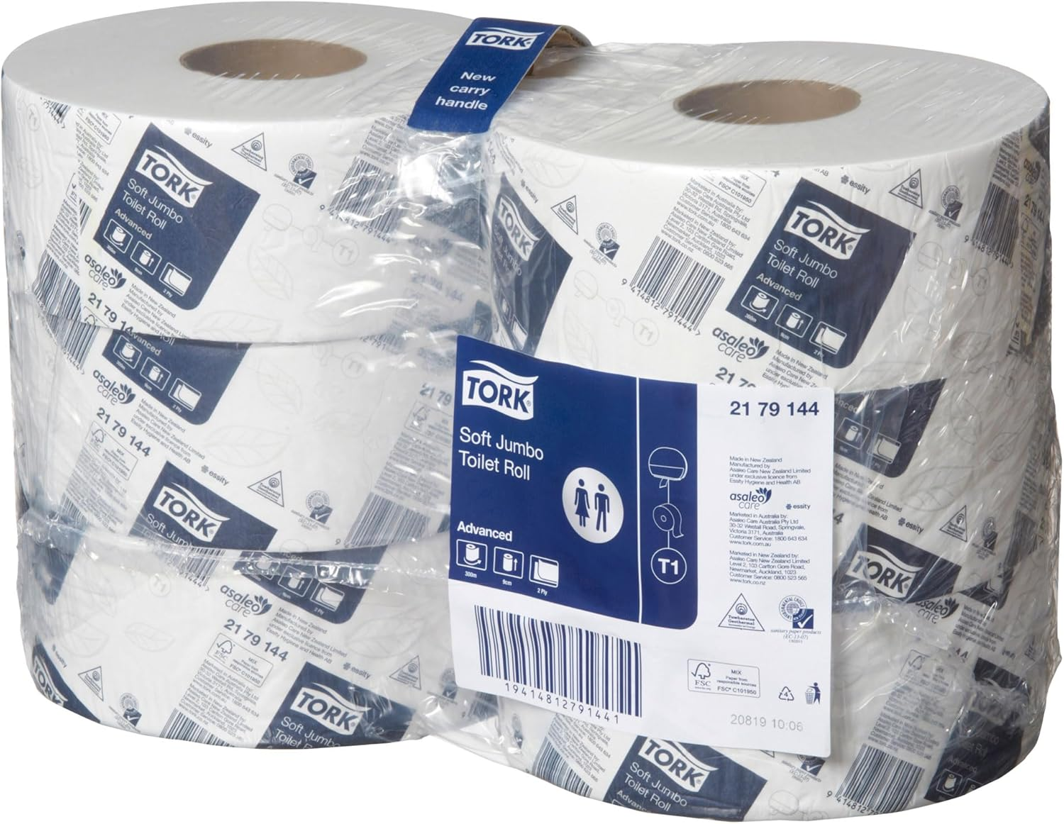 Tork Soft Jumbo Toilet Roll White T1, Advanced, 2-Ply, 6 Rolls X 300 Metres, 2179144 image number 1